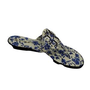 Tory Burch Miller sandal 6 Blue white branches